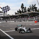 Race winner Lewis Hamilton (GBR) Mercedes-Benz F1 W07 Hybrid takes the chequered flag at Formula One World Championship, Rd19, Mexican Grand Prix, Race, Circuit Hermanos Rodriguez, Mexico City, Mexico, Sunday 30 October 2016. © Sutton Images + 44 1327 352188,Sutton Images + 44 1327 352188