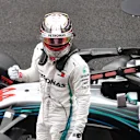 Pole sitter Lewis Hamilton (GBR) Mercedes-AMG F1 W09 EQ Power+ celebrates in parc ferme at Formula One World Championship, Rd5, Spanish Grand Prix, Qualifying, Barcelona, Spain, Saturday 12 May 2018. © Sutton Images,Sutton Images