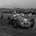 Guiseppe Farina (Alfa Romeo 158), 1st position, leads Luigi Fagioli (Alfa Romeo 158), 2nd position, action. Silverstone, England. 11-13 May 1950.
World Copyright - LAT Photographic