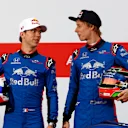 Pierre Gasly (FRA) Scuderia Toro Rosso and Brendon Hartley (NZL) Scuderia Toro Rosso at Formula One Testing, Day One, Barcelona, Spain, 26 February 2018. © Sutton Images