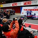 Pierre Gasly (FRA) Scuderia Toro Rosso and Brendon Hartley (NZL) Scuderia Toro Rosso with the new Scuderia Toro Rosso STR13 at Formula One Testing, Day One, Barcelona, Spain, 26 February 2018. © Sutton Images