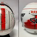 'Thank you, Seb' is the message on top of Charles Leclerc's helmet this weekend