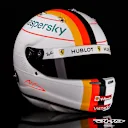 From afar, Vettel's helmet looks like it features his usual design...
