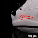 Michael Schumacher's 'MS' logo also features on the helmet