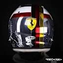 A rear view of Vettel's special Italian GP helmet