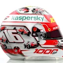 Charles Leclerc's helmet pays tribute to Ferrari's most famous cars and drivers...