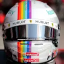 A front view of Vettel's helmet