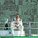 MONZA, ITALY - SEPTEMBER 06: Race winner Pierre Gasly of France and Scuderia AlphaTauri celebrates on the podium during the F1 Grand Prix of Italy at Autodromo di Monza on September 06, 2020 in Monza, Italy. (Photo by Jenifer Lorenzini - Pool/Getty Images)
