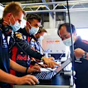 Alexander Albon talks with Toyoharu Tanabe of Honda during the filming day
