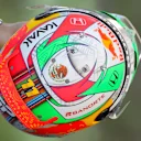 The top of Sergio Perez's special helmet design