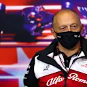 ISTANBUL, TURKEY - OCTOBER 08: Alfa Romeo Racing Team Principal Frederic Vasseur talks in the Team Principals Press Conference during practice ahead of the F1 Grand Prix of Turkey at Intercity Istanbul Park on October 08, 2021 in Istanbul, Turkey. (Photo by Dan Istitene/Getty Images)