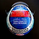 Top-down view of Charles Leclerc's helmet, paying tribute to Monaco legend Louis Chiron