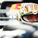 Max Verstappen deep in concentration as he prepares to leave the pits in his Red Bull RB16B