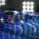 The lower part of the engine cover features a bulge...