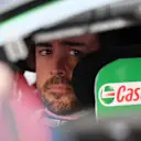 Alonso at the wheel of the V8-powered Mustang
