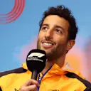 Daniel Ricciardo of Australia and McLaren talks in the Drivers Press Conference during previews ahead of the F1 Grand Prix of Austria at Red Bull Ring on July 07, 2022 in Spielberg, Austria. (Photo by Clive Rose/Getty Images)