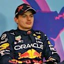 Sprint winner Max Verstappen of the Netherlands and Oracle Red Bull Racing looks on in the press conference after the F1 Grand Prix of Austria Sprint at Red Bull Ring on July 09, 2022 in Spielberg, Austria. (Photo by Lars Baron/Getty Images)