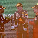 Sieger Charles Leclerc (MCO), Scuderia Ferrari, 2.Platz fur Max Verstappen (NEL), Oracle Red Bull Racing, 3.Platz fur Lewis Hamilton (GBR), Mercedes-AMG Petronas Formula One Team during the Formula 1 Championship 2022 Austrian Grand Prix - Race on July 10, 2022 at the Red Bull Ring in Spielberg, Austria (Photo by Alessio De Marco/LiveMedia/NurPhoto via Getty Images)