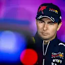  Sergio Perez (Oracle Red Bull Racing) during a press conference at the Silverstone circuit ahead of the Great Britain Grand Prix. REMKO DE WAAL (Photo by ANP via Getty Images)