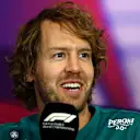 Sebastian Vettel of Germany and Aston Martin F1 Team talks in the Drivers Press Conference during previews ahead of the F1 Grand Prix of Great Britain at Silverstone on June 30, 2022 in Northampton, England. (Photo by Clive Rose/Getty Images)