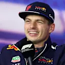 Second placed qualifier Max Verstappen of the Netherlands and Oracle Red Bull Racing attends the press conference after qualifying ahead of the F1 Grand Prix of Great Britain at Silverstone on July 02, 2022 in Northampton, England. (Photo by Clive Rose/Getty Images)