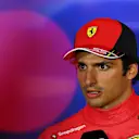Race winner Carlos Sainz of Spain and Ferrari talks in the drivers press conference following the F1 Grand Prix of Great Britain at Silverstone on July 03, 2022 in Northampton, England. (Photo by Dan Mullan/Getty Images)