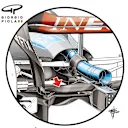 Mercedes ran a single beam wing (red arrow)…