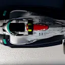 Top down view of the W13 showing the floor channels jutting out