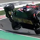 Christian Klien (AUT) Red Bull Racing RB1 rolls. 
Formula One World Championship, Rd13, Hungarian Grand Prix, Race Day, Hungaroring, Hungary, 31 July 2005. © Sutton Motorsport Images