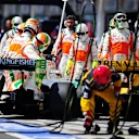 Adrian Sutil (GER) Force India F1 VJM03 and Robert Kubica (POL) Renault R30 collide in the pits. Hungarian Grand Prix, Race, Budapest, Hungary, Sunday 1 August 2010. © © Sutton Motorsport Images