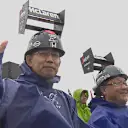 Is that a working DRS rear wing? Diehard Japanese fans brave the rain at Suzuka. © FOWC Ltc