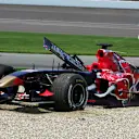 Scott Speed (USA) Scuderia Toro Rosso STR01 crashed out at the start of the race.
Formula One World Championship, Rd 10, United States Grand Prix, Race, Indianapolis, USA, 2 July 2006.
DIGITAL IMAGE
 © © Sutton Motorsport Images