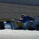 Felipe Nasr (BRA) Sauber C34 locks up at Formula One Testing, Day Four, Barcelona, Spain, 1 March 2015.