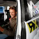 McLaren's Jenson Button samples a JRM Racing-prepared MINI RX Supercar at the UK's Lydden Hill circuit, home to the British round of the FIA World Rallycross Championship © FIA World Rallycross Championship