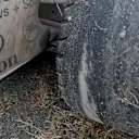 The rear tyres on Lewis Hamilton's McLaren Mercedes MP4/22 after he retired from the race. Formula One World Championship, Rd16, Chinese Grand Prix, Race Day, Shanghai International Circuit, Shanghai, China, Sunday 7 October 2007.
 © Sutton Motorsport Images