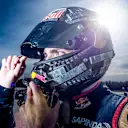 Carlos Sainz wearing his specially weighted karting helmet. © Oscar Carrascosa/Red Bull Content Pool