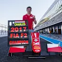 Charles Leclerc celebrates his F2 title success in Jerez. © FIA Formula 2.