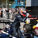 Race winner Mitch Evans (NZL) Russian Time celebrates in parc ferme at GP2 Series, Rd8, Italy, Monza, 4-6 September 2015. © Sutton Motorsport Images