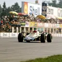 Emerson Fittipaldi (BRA) struggled to eighth place in the Lotus 56B with the Pratt and Whitney turbine engine.  Italian Grand Prix, Monza, 5 September 1971