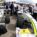 Karun Chandhok (IND) Williams FW08 1983 and Martin Brundle (GBR) Brawn BGP001 2009 at Goodwood Festival of Speed, Goodwood, England, 24-26 June 2016. © Sutton Images