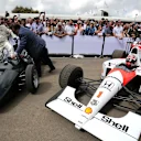 Jackie Stewart (GBR) and Nobuharu Matsushita (JAP) McLaren MP4/6 Honda at Goodwood Festival of Speed, Goodwood, England, 24-26 June 2016. © Sutton Images