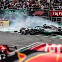 AUTODROMO HERMANOS RODRIGUEZ, MEXICO - OCTOBER 28: Lewis Hamilton, Mercedes-AMG F1 W09 EQ Power+ celebrates with donuts during the Mexican GP at Autodromo Hermanos Rodriguez on October 28, 2018 in Autodromo Hermanos Rodriguez, Mexico. (Photo by Manuel Goria / Sutton Images)