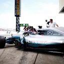 SUZUKA, JAPAN - OCTOBER 06: Lewis Hamilton, Mercedes AMG F1 W09, exits the pit lane during the Japanese GP at Suzuka on October 06, 2018 in Suzuka, Japan. (Photo by Andy Hone / LAT Images)