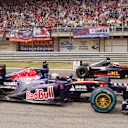 Max Verstappen (Toro Rosso) on track with father Jos (Minardi) at Zandvoort © Chris Schotanus