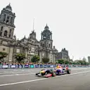Carlos Sainz performs during Infiniti Red Bull Racing F1 Show Run at the Zocalo Plaza in Mexico City on June 27th, 2015 © Marcos Ferro/Red Bull Content Pool