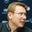 Mika Hakkinen is interviewed prior to the 2016 Laureus World Sports Awards at Messe Berlin on April 18, 2016 in Berlin, Germany. © 2016 Getty Images