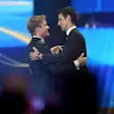 Nico Rosberg and Novak Djokovic during the 2016 Laureus World Sports Awards at the Messe Berlin on April 18, 2016 in Berlin, Germany. © 2016 Getty Images