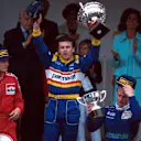 L to R: David Coulthard 2nd Winner Olivier Panis and Johnny Herbert 3rd
Monaco Grand Prix, Monte Carlo, 19th May 1996 © Sutton Motorsport Images