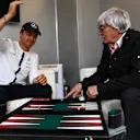 Mercedes' Nico Rosberg in conversation with Formula One group CEO Bernie Ecclestone, Monaco, May 21, 2015 © xpbimages.com