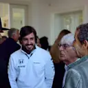 (L to R) Lewis Hamilton, Fernando Alonso, Bernie Ecclestone, Alain Prost © Mario Renzi